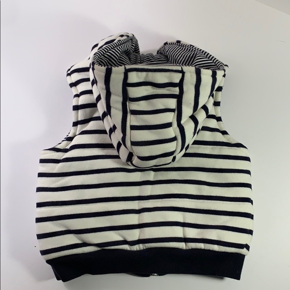 Petit Bateau quilted Breton style hoodie vest - Picture 2 of 5